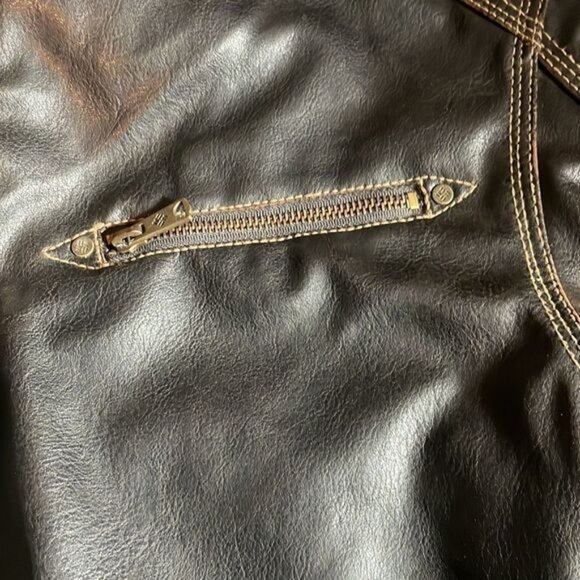 Columbia Sportswear Faux Leather Jacket Brown Large - Picture 4 of 12